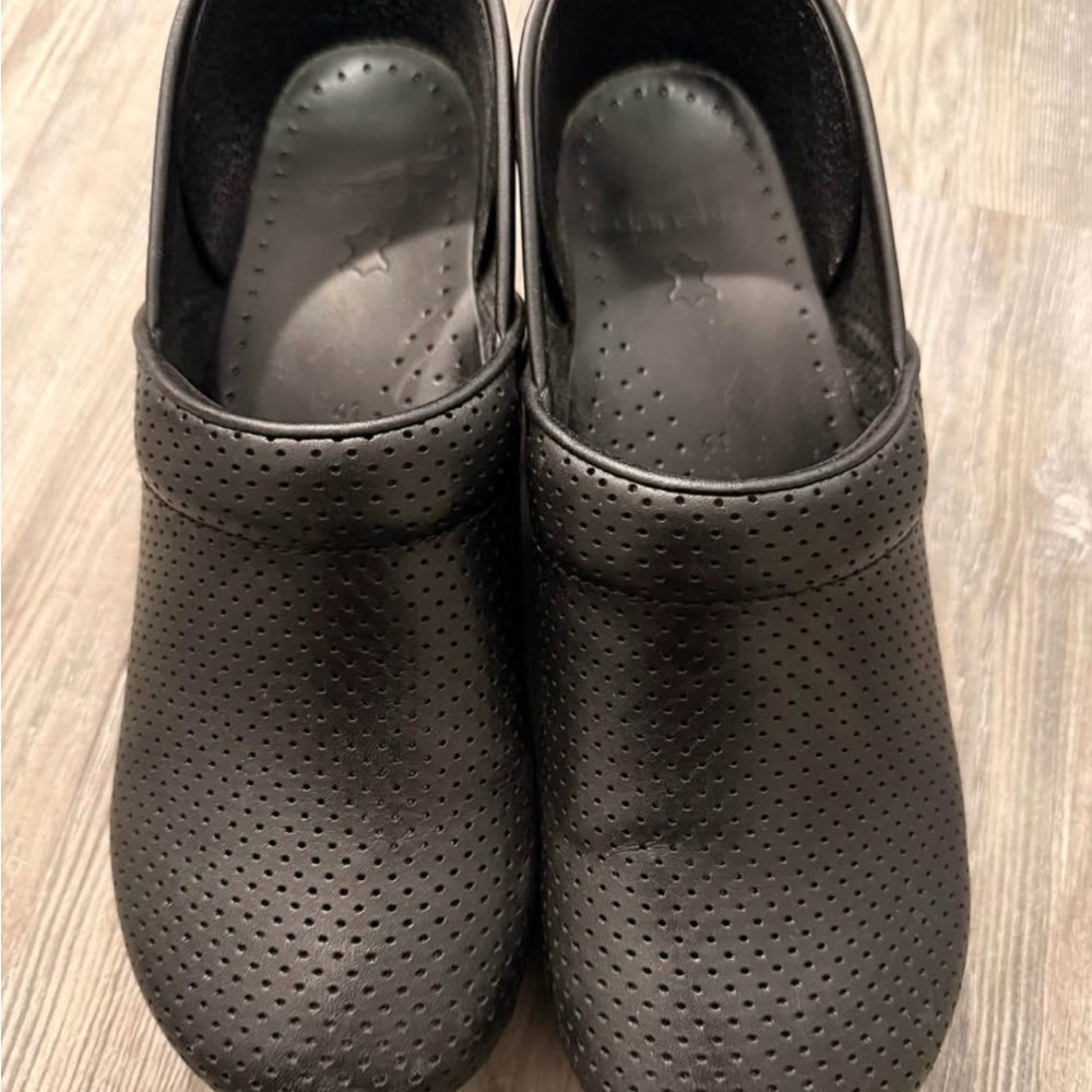 Dansko Black Perforated Women's Mules